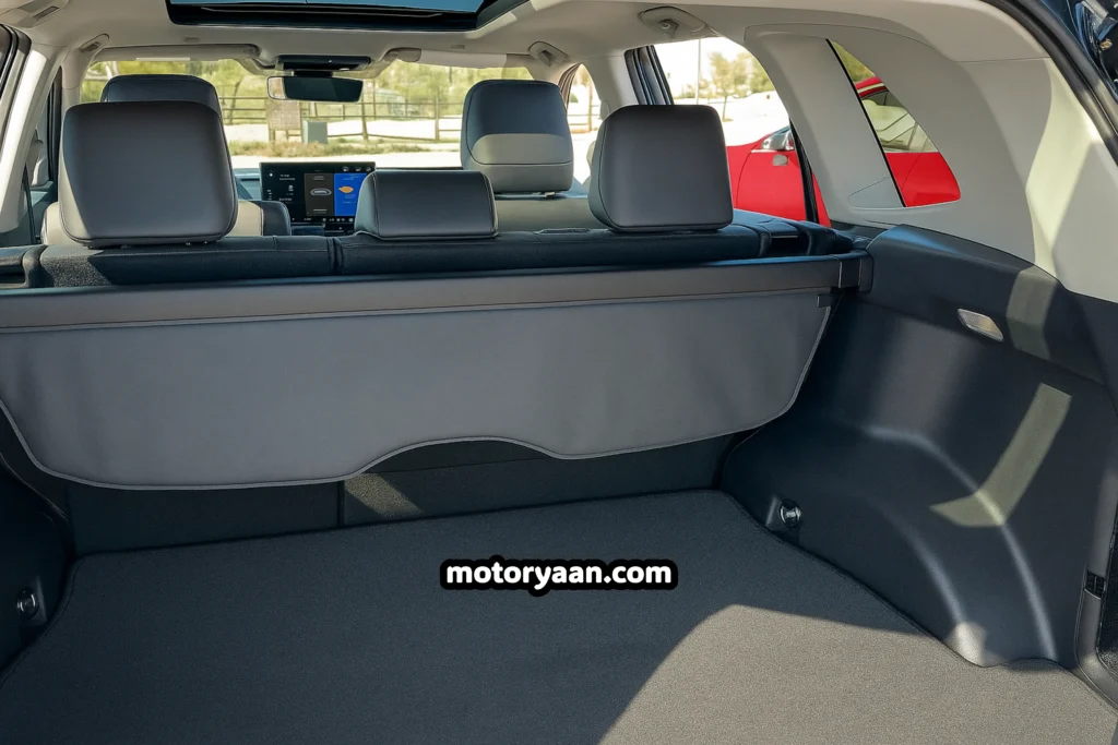 2026 Toyota RAV4 rear cargo area with folded seats