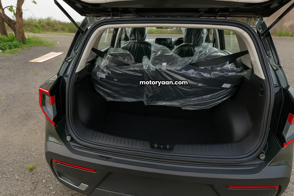 2025 Mahindra XUV 3XO AX5 Price Drop rear boot space view