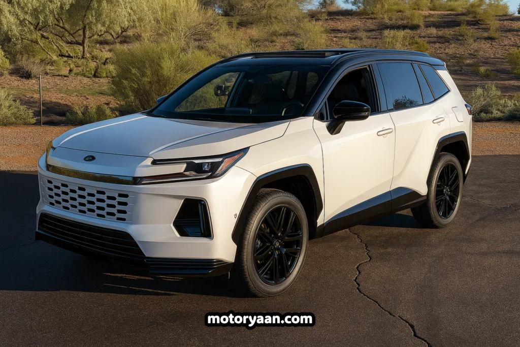 2026 Toyota RAV4 XSE Hybrid front and side profile in motion