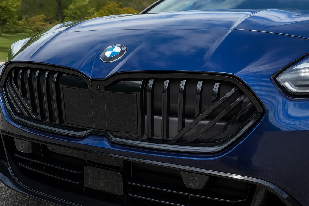 2025 BMW 228 Gran Coupe front kidney grille close-up shot