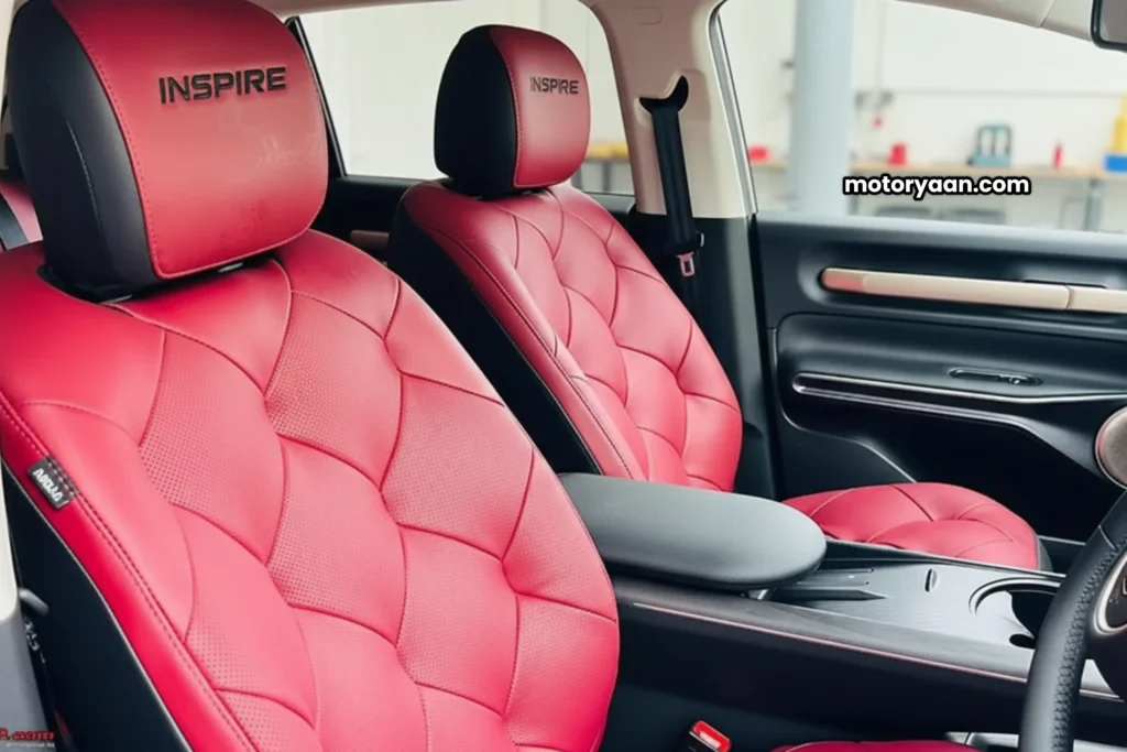 MG Windsor EV Inspire Edition front seats with Inspire branding