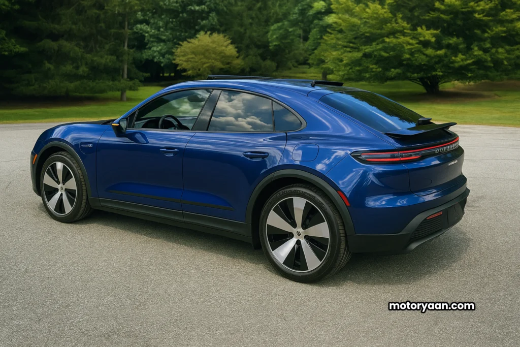 2025 Porsche Macan EV side and rear design with LED taillight strip