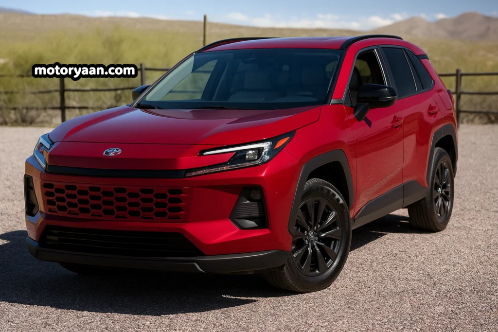 2026 Toyota RAV4 XLE Premium front and side view highlighting rugged stance