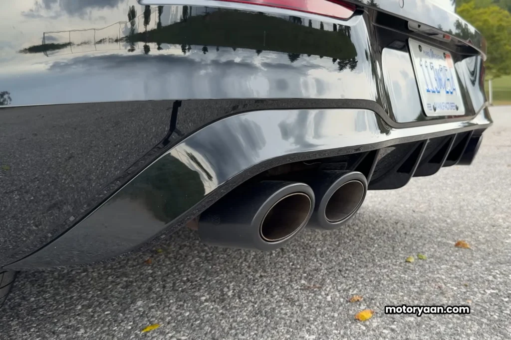 2025 Volkswagen Golf R Black Edition rear diffuser and exhaust tips close-up