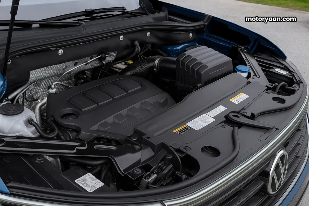 2025 Volkswagen Atlas Cross Sport 2L turbocharged engine under hood