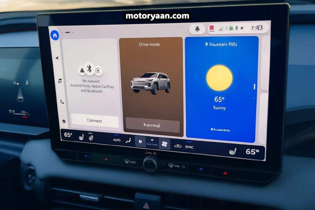 Infotainment touchscreen of 2026 Toyota RAV4 XSE Hybrid with navigation and connectivity features