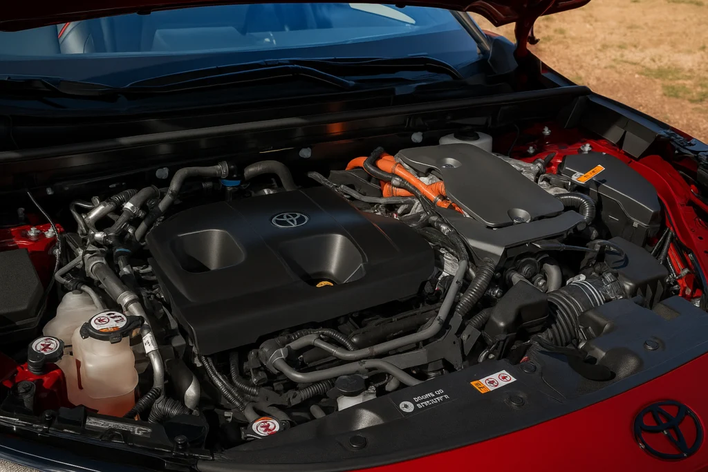 2026 Toyota RAV4 GR Sport engine bay with plug-in hybrid system