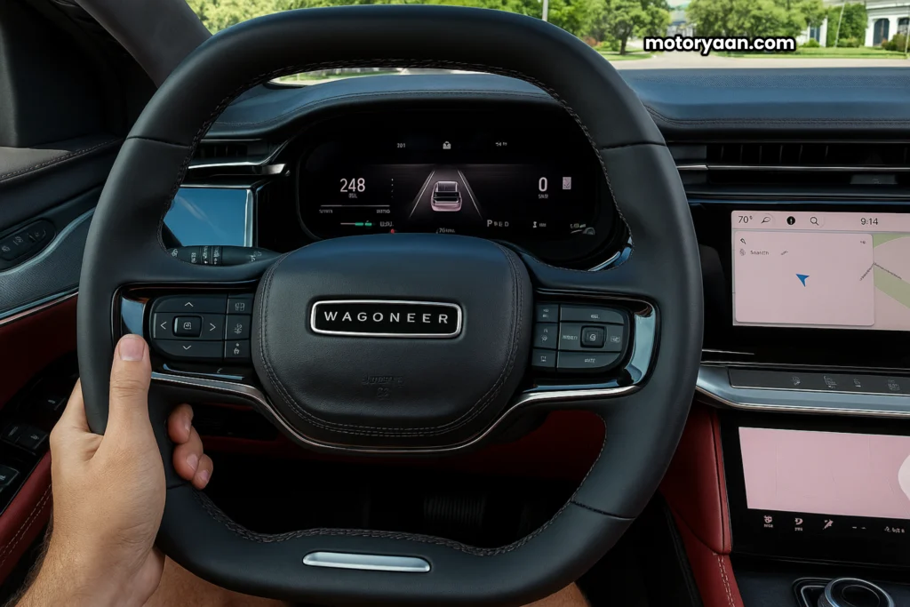2025 Jeep Wagoneer S steering wheel and digital instrument cluster