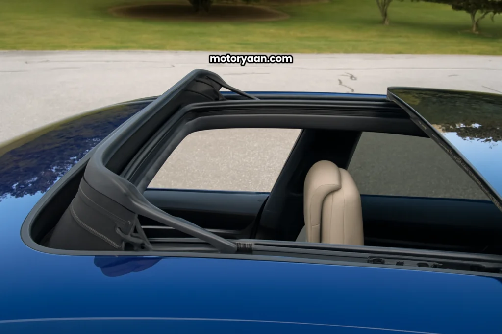 2025 Porsche Macan EV panoramic sunroof open view