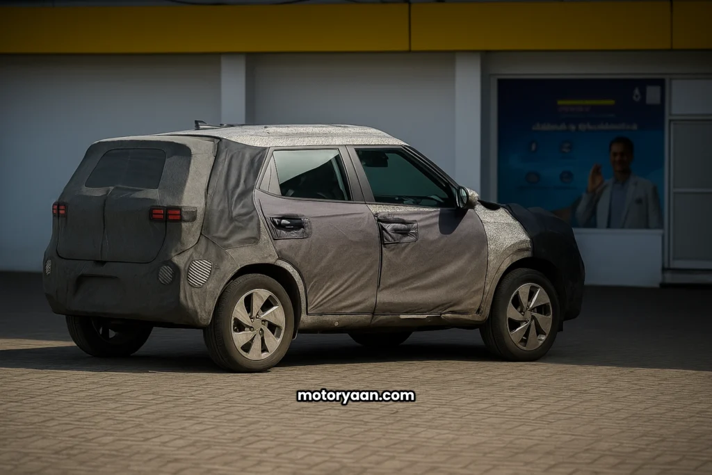 new-gen hyundai venue spotted testing side and rear profile