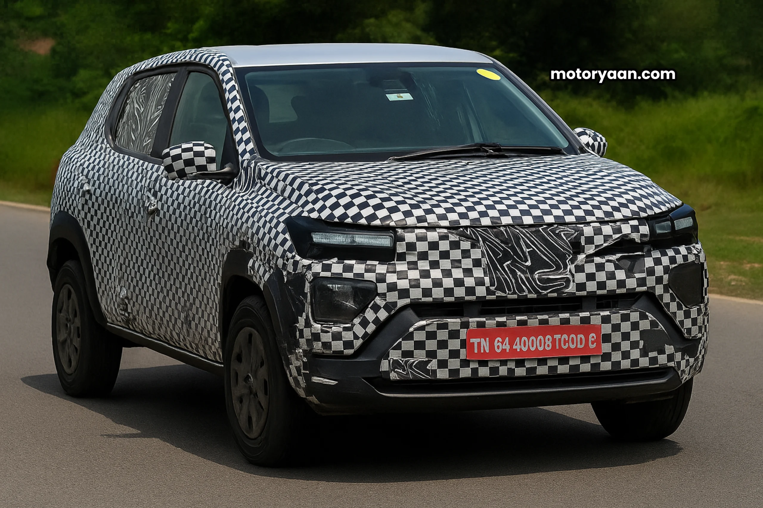 Renault Kwid EV Spied 2026 front and side profile in India
