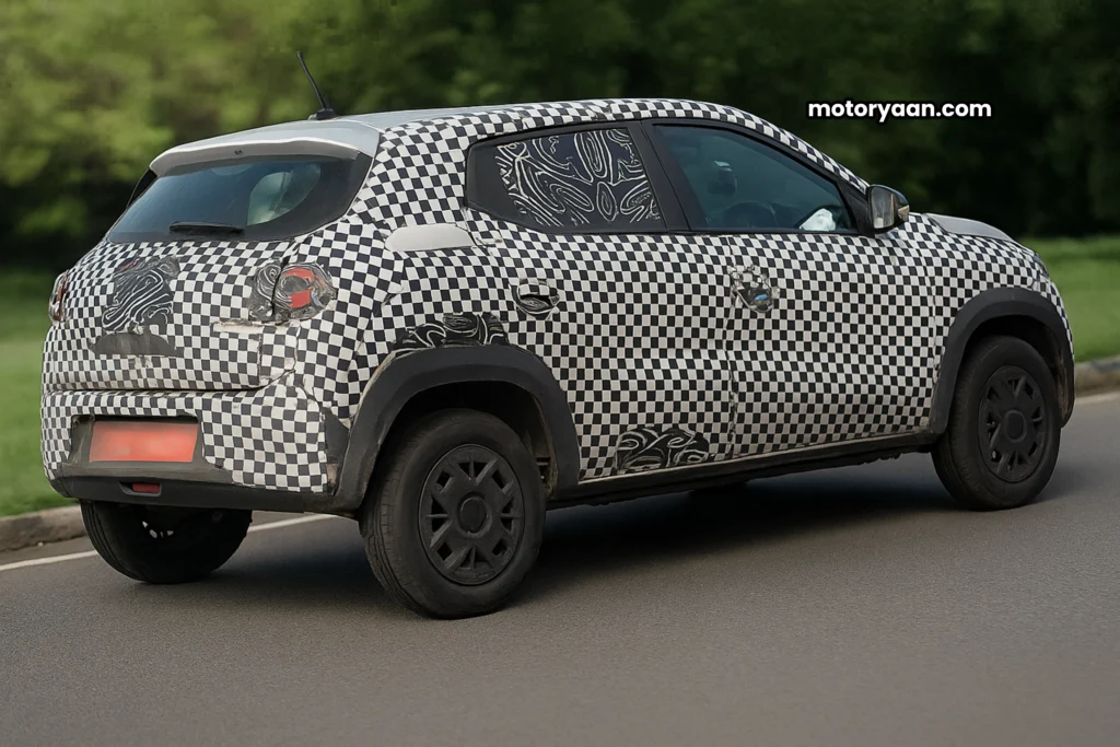 Renault Kwid EV Spied 2026 side profile in India