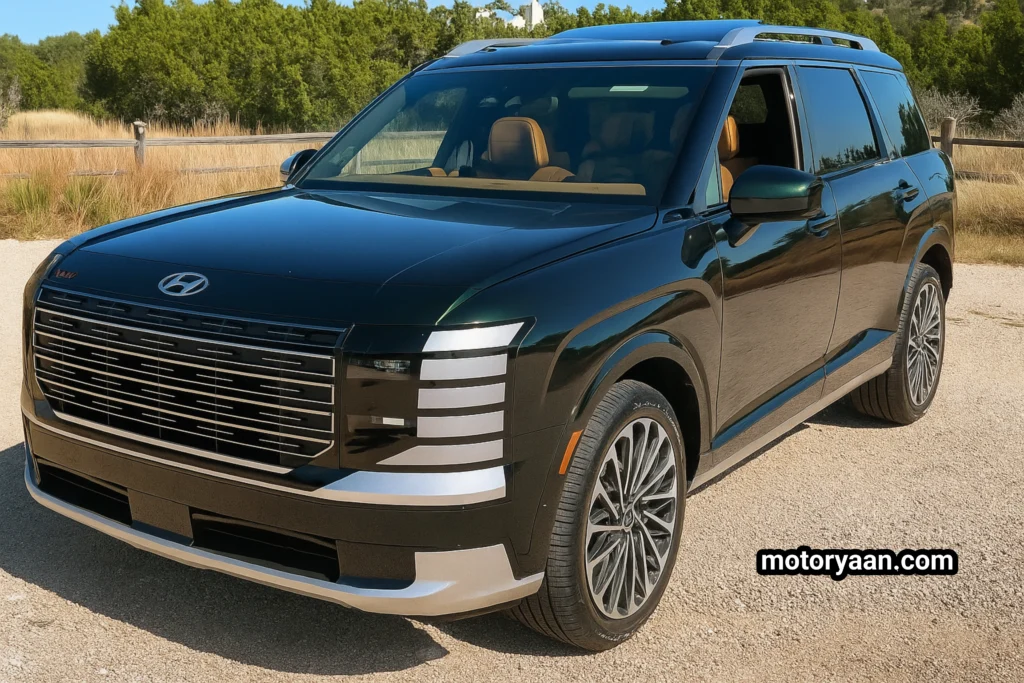 2026 Hyundai Palisade Hybrid front and side profile showcasing bold SUV design