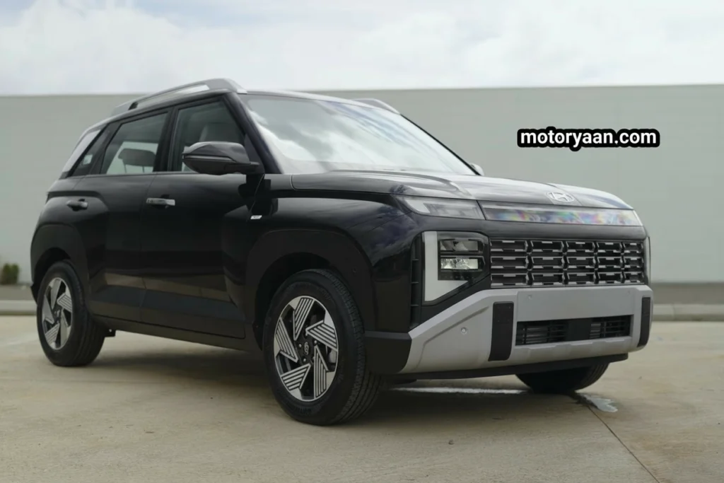 2026 Hyundai Venue Second Generation front and side profile showcasing connected LED DRLs and bold SUV stance