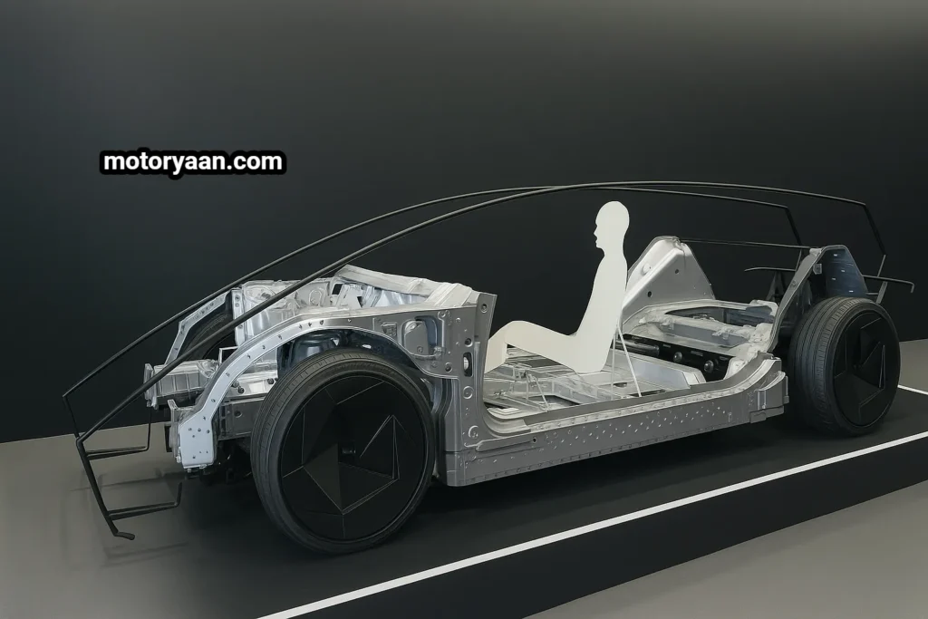 Honda Zero Series EV Platform rolling chassis showcased at Honda Tech Day Japan