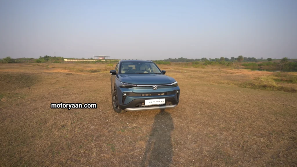 2025 Maruti Victoris ZXI Plus (O) front profile with LED headlights and bold grille