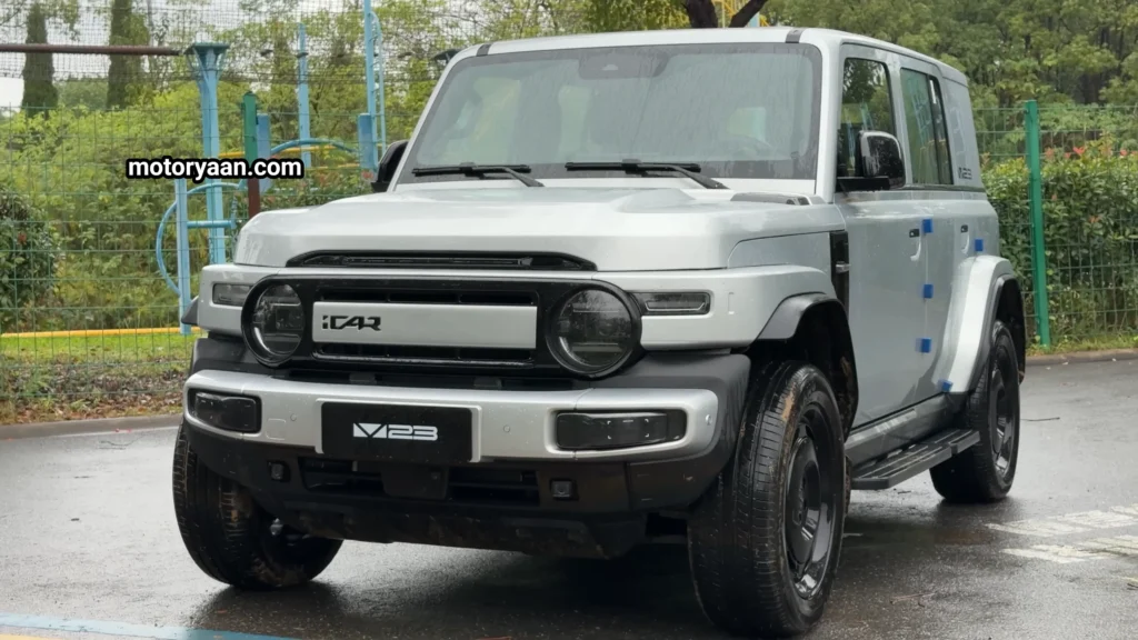 iCar V23 Review front profile showing LED headlights and bold grille design