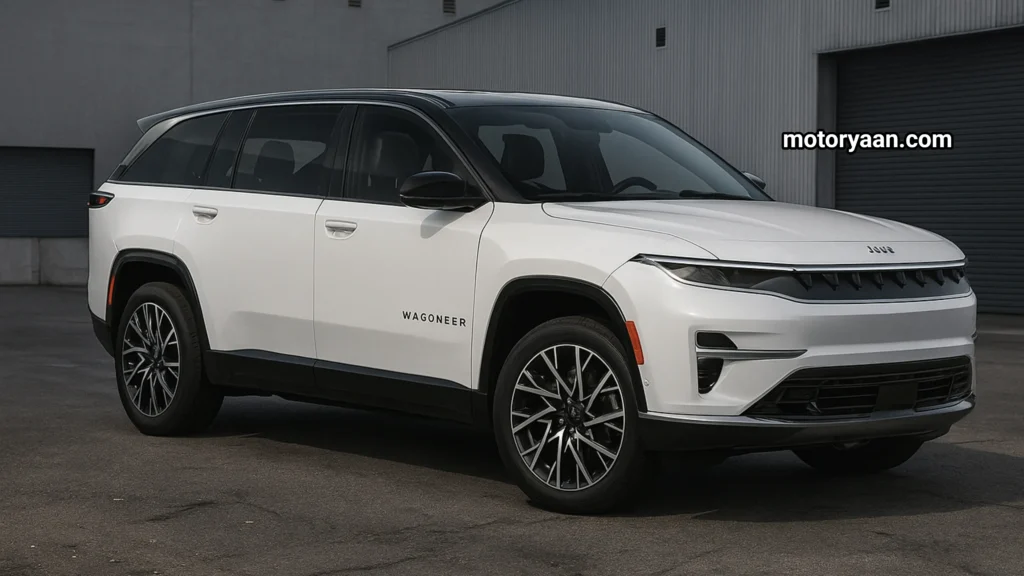 2025 Jeep Wagoneer S Review front and side profile showcasing electric SUV design