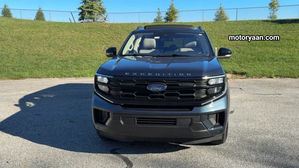 Front profile of the SUV featured in the 2025 Ford Expedition Max Review