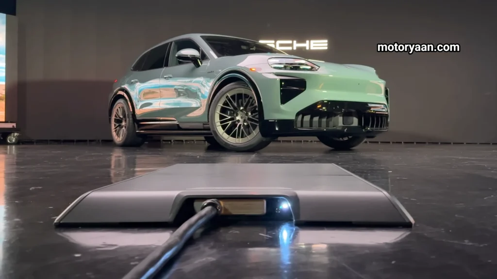 2027 Porsche Cayenne Electric Detailed First Look front profile and wireless charging pads