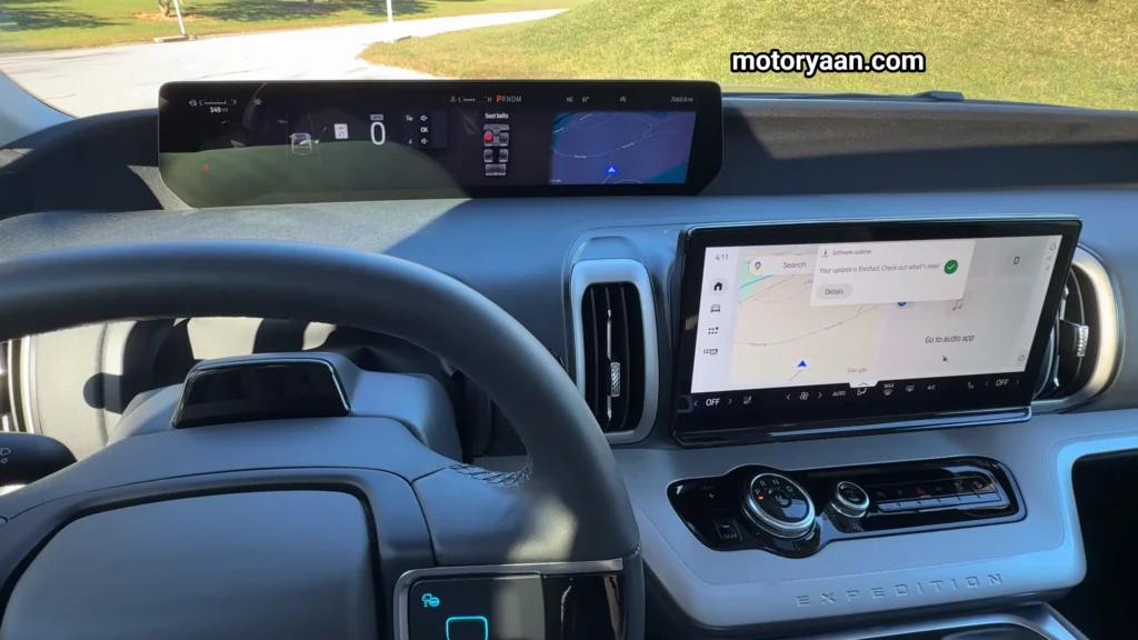 Infotainment system and instrument cluster showcased in the 2025 Ford Expedition Max Review