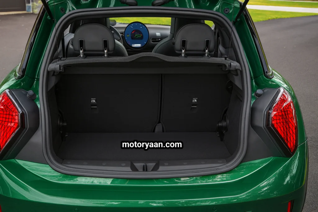 2025 Mini Cooper JCW boot space with rear seats folded