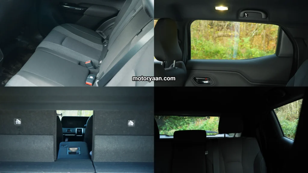 Suzuki Evitara second-row seats with 60-40 split shown in the Suzuki Evitara Review