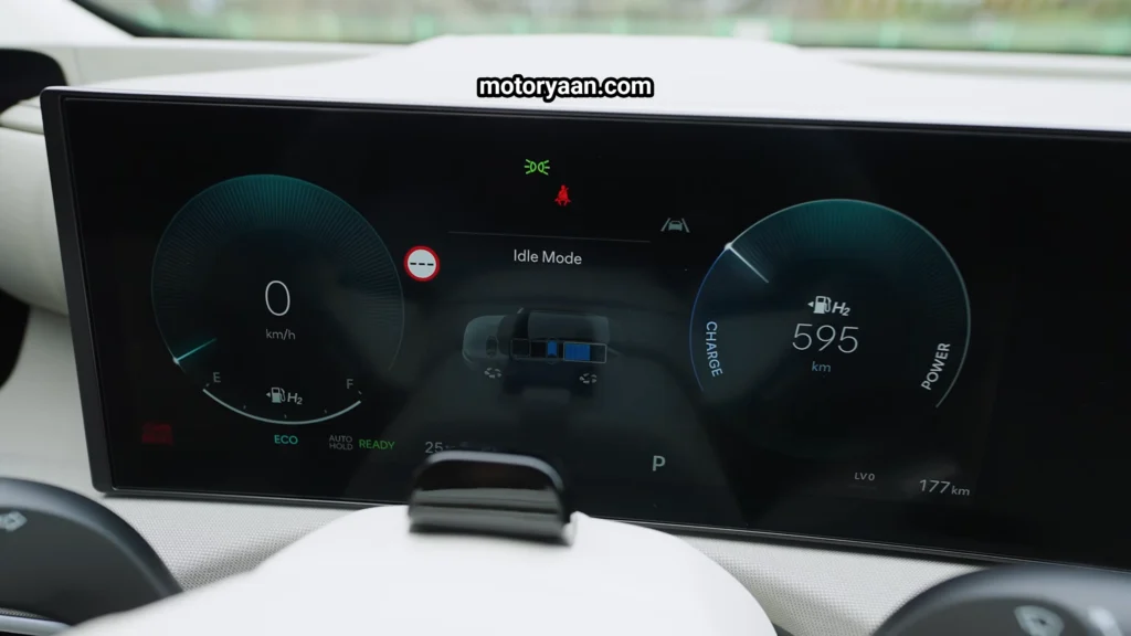 2025 Hyundai Nexo Review digital instrument cluster with hydrogen data