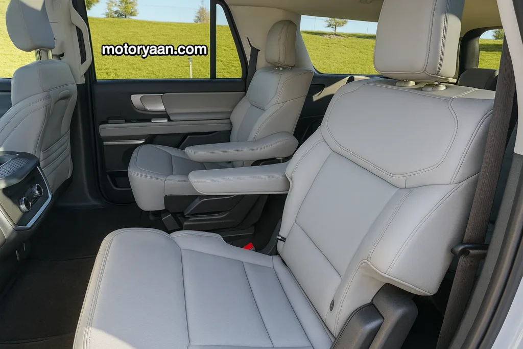 Second row seats of the SUV shown in the 2025 Ford Expedition Max Review