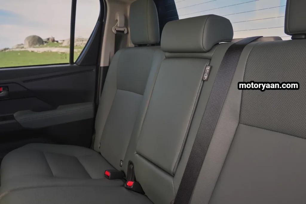 Old and new Toyota HiLux rear seats showing similar design and comfort.