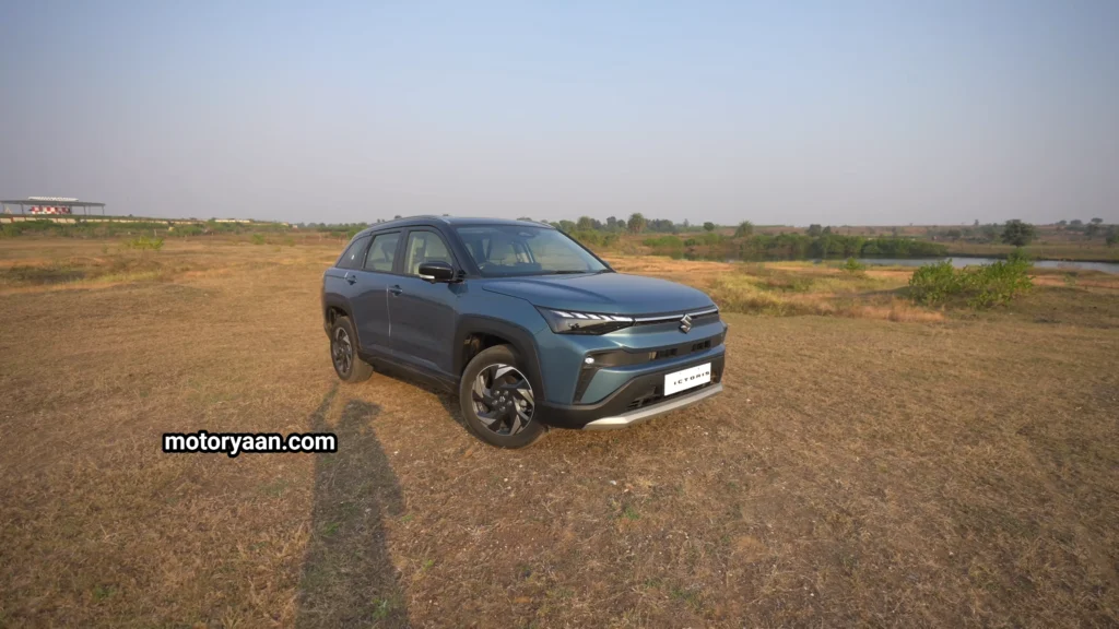 2025 Maruti Victoris ZXI Plus (O) front and side view with alloy wheels and dual-tone design