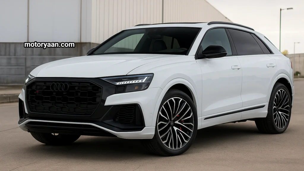 2026 Audi SQ8 front and side profile with dynamic body lines and premium alloy wheels