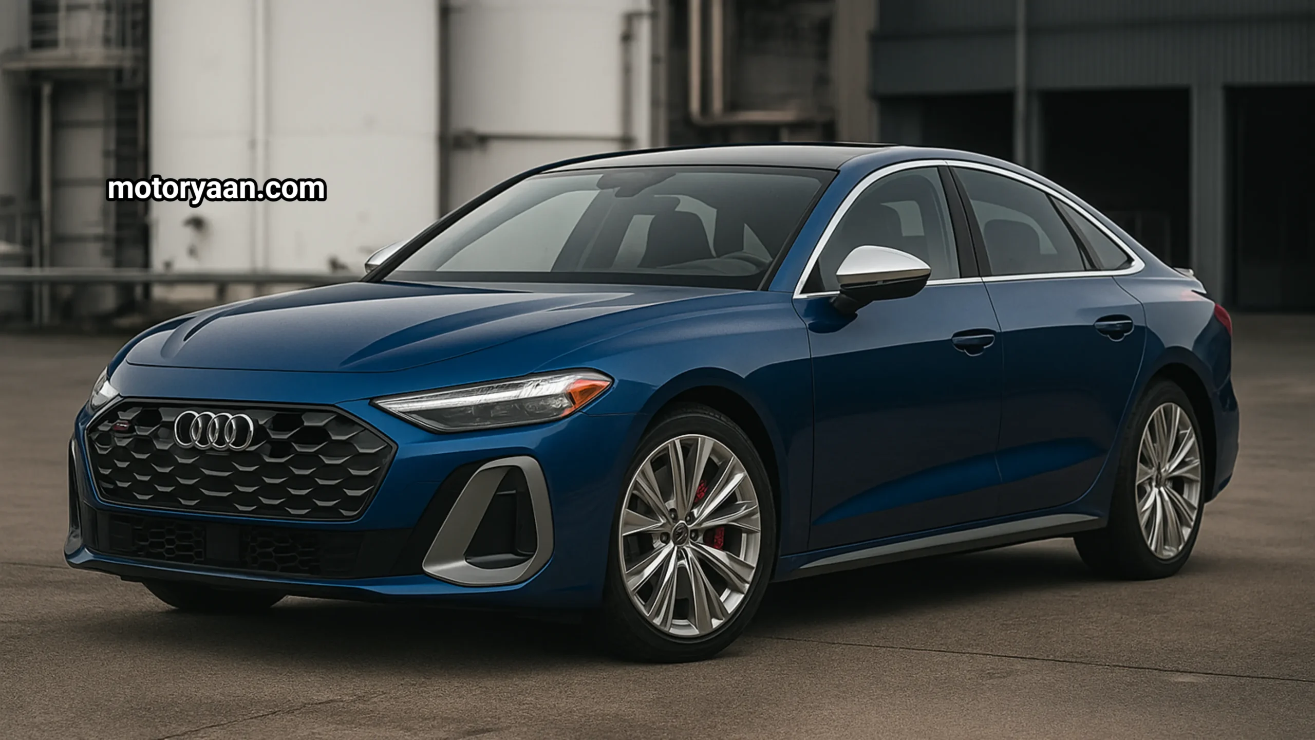 front and side view of 2025 Audi S5 Prestige highlighting sleek body lines and alloy wheels