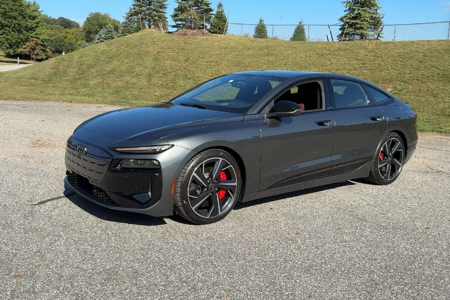 2025 Audi S6 e-tron front and side profile exterior