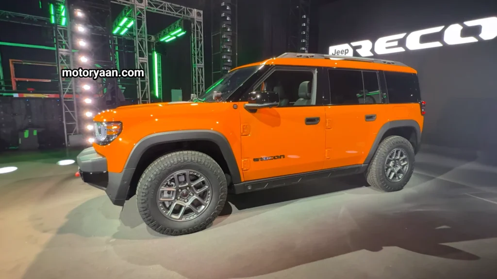 2026 Jeep Recon Moab First Look side profile rugged electric SUV with wide stance