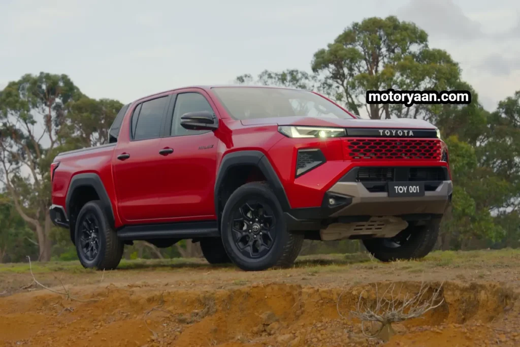 New Toyota HiLux side profile with refreshed body lines and updated alloy wheels.