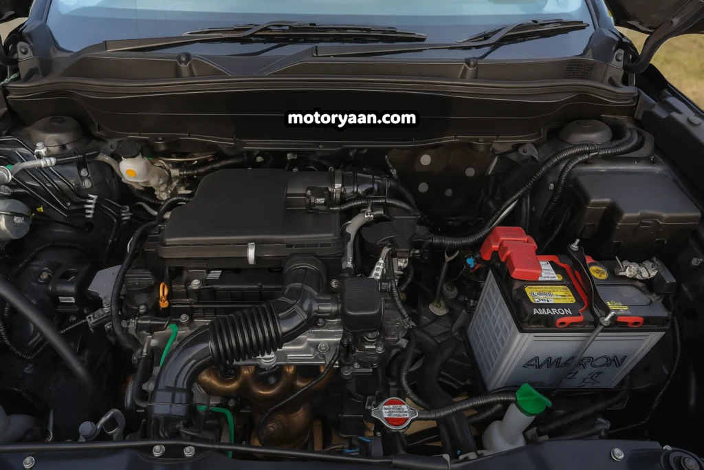 2025 Maruti Victoris ZXI engine bay with detailed powertrain components