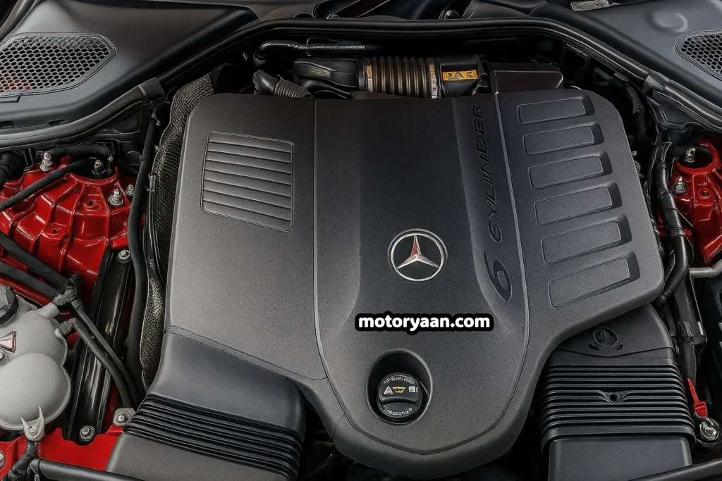 2025 Mercedes Benz E450 All-Terrain hybrid engine bay