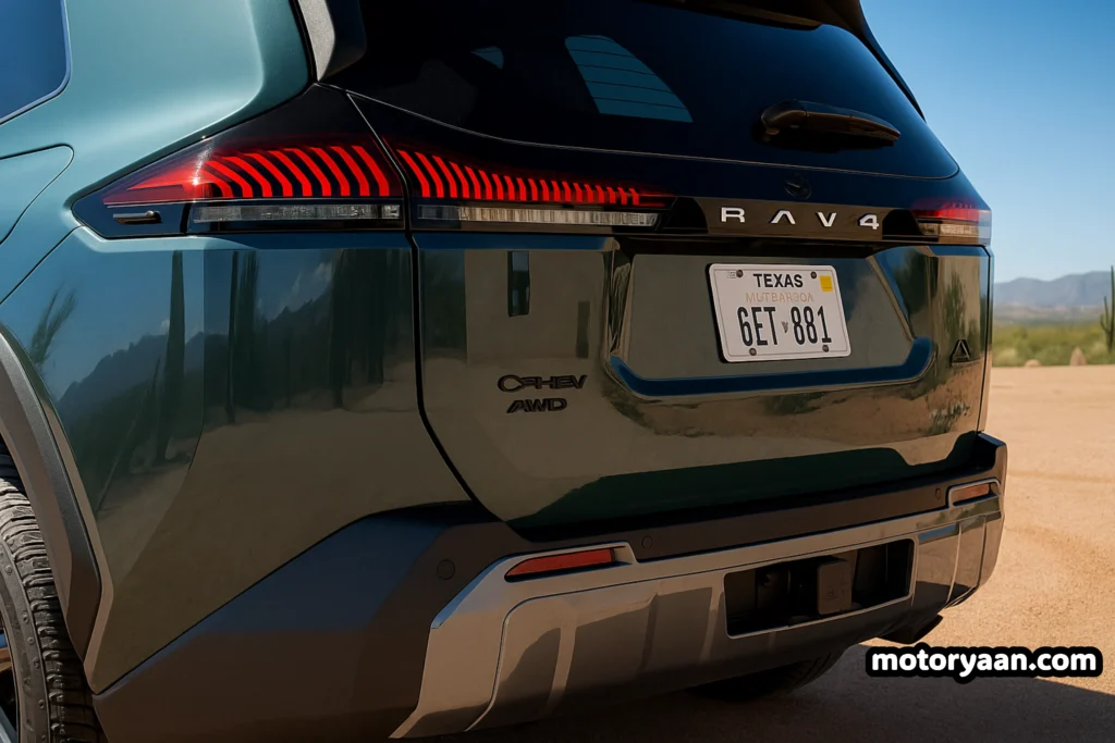 2026 Toyota RAV4 Woodland rear profile displaying new taillights and bumper