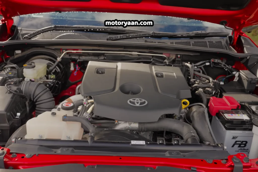 2026 Toyota Hilux engine bay featuring the 2.8-litre turbo-diesel engine.