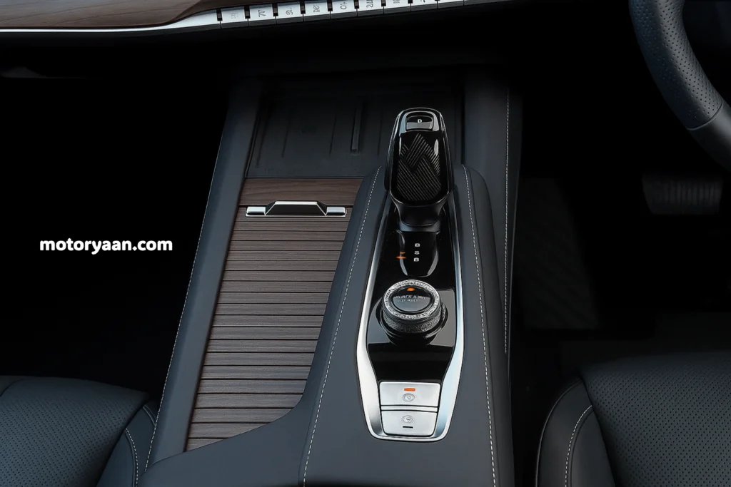 2025 MG QS Essence center console with gear selector and storage area