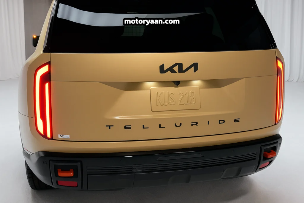 2027 Kia Telluride rear profile featuring tail lights and new rear design