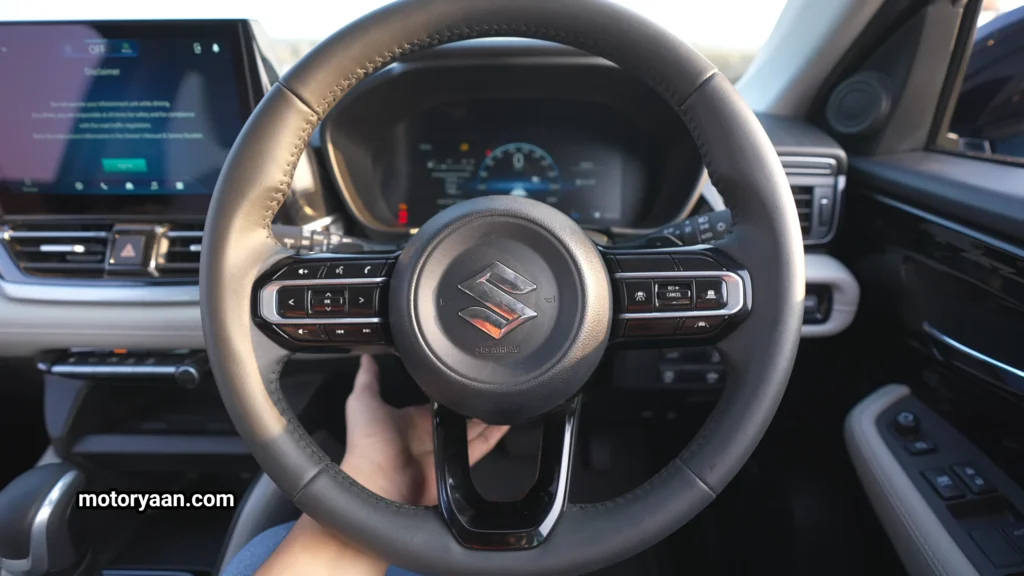 2025 Maruti Victoris ZXI Plus (O) steering wheel with steering-mounted controls