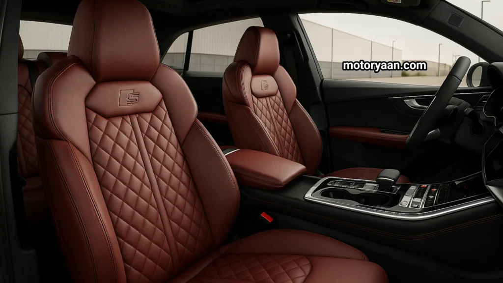 2026 Audi SQ8 front sport seats with center console and premium upholstery