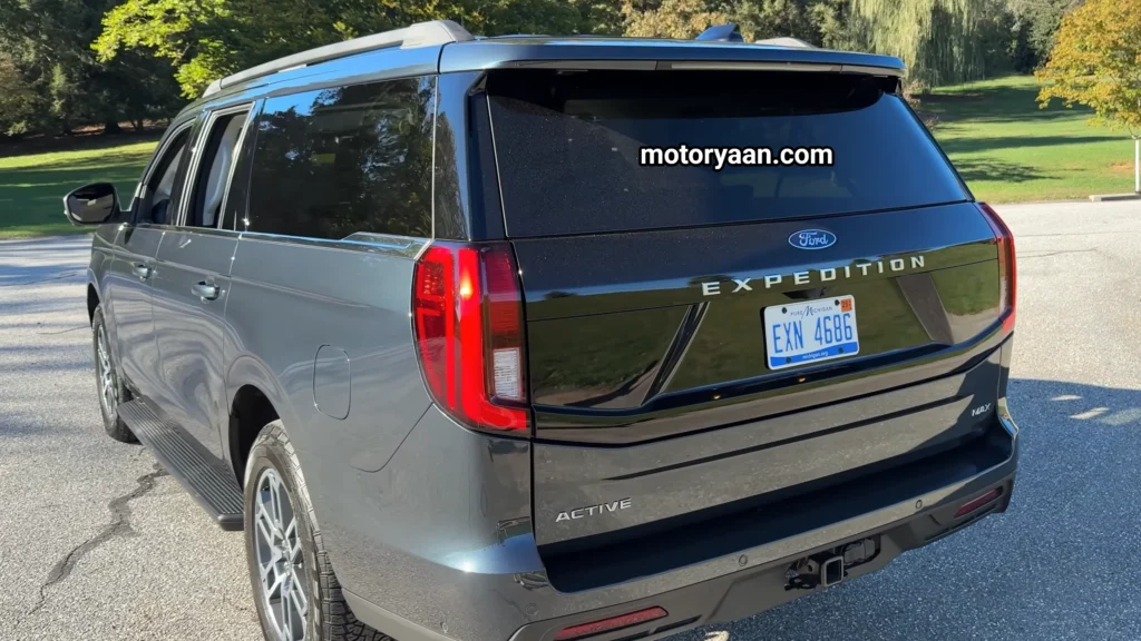 Side and rear profile of the SUV shown in the 2025 Ford Expedition Max Review