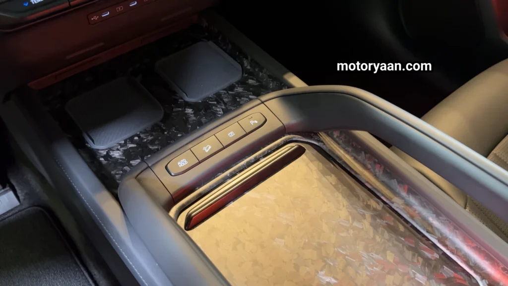 2027 Kia Telluride First Look center console design with cup holders and control buttons.