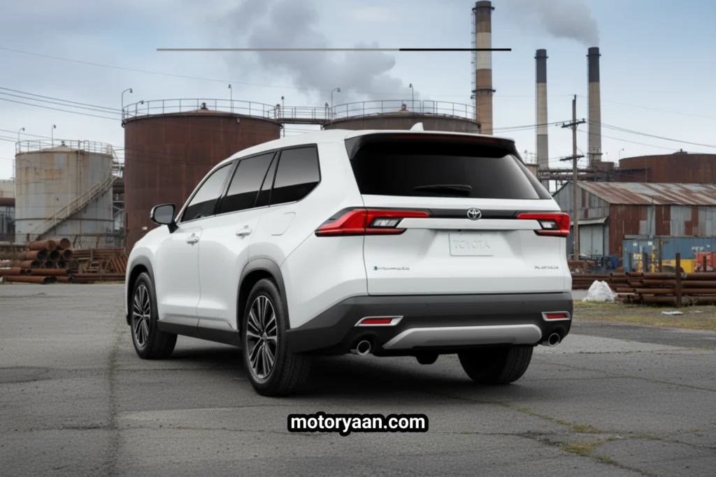Toyota Grand Highlander Hybrid side and rear profile view
