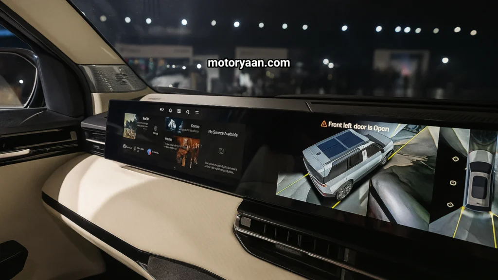 2025 Tata Sierra Accomplished Plus dual infotainment screens with touchscreen controls and JBL sound modes.