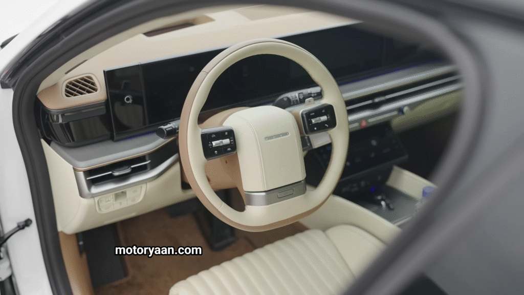 Hyundai Grandeur Calligraphy front interior dashboard and steering wheel