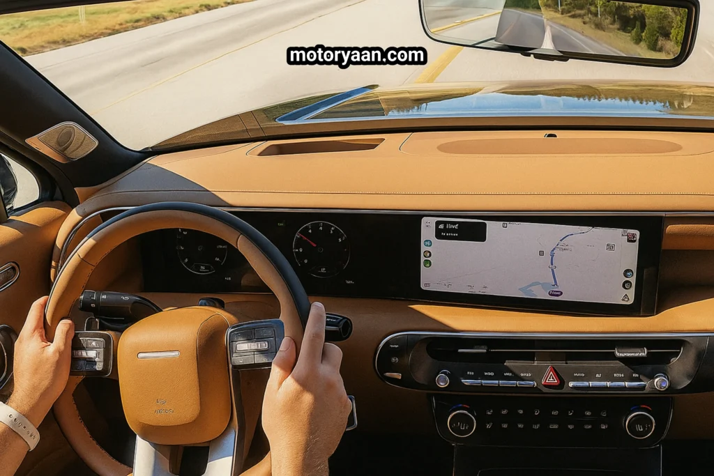 2026 Hyundai Palisade Hybrid dashboard with digital cluster and touchscreen infotainment